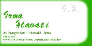irma hlavati business card